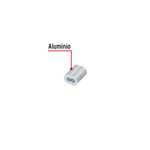 Bolsa con 50 casquillos dobles de aluminio, 3/32', FIERO | CAD-3/32 | 48364