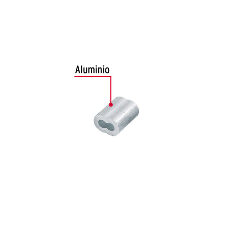 Bolsa con 50 casquillos dobles de aluminio, 1/8', FIERO | CAD-1/8 | 48365