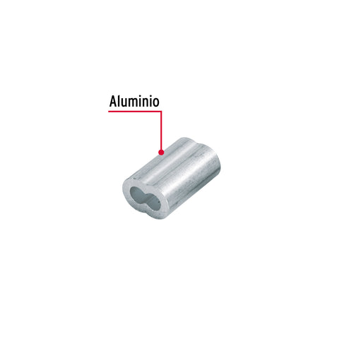 Bolsa con 50 casquillos dobles de aluminio, 3/16', FIERO | CAD-3/16 | 48366