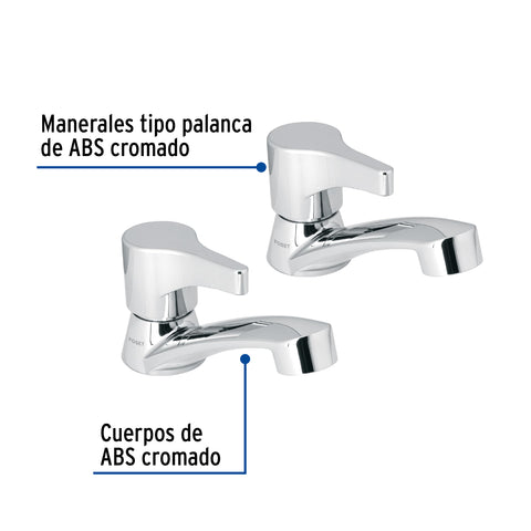 Juego llaves individuales lavabo, ABS, palanca, BASIC | MP-243 | 48382
