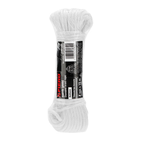 Piola de poliéster diamante de 4mmx15m blanca, madeja, FIERO | PIO-415P | 48392