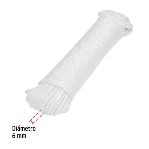 Piola de poliéster diamante de 6mmx30m blanca, madeja, FIERO | PIO-630P | 48397