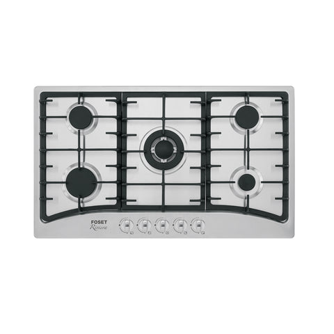 Parrilla gas empotrable 90cm, 5 quem, acero inox, RIVIERA | PAE-905GA | 48407