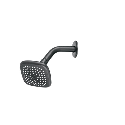 Regadera cuadrada 3-3/4' brazo y chapetón, negro, BASIC | R-401M | 48420