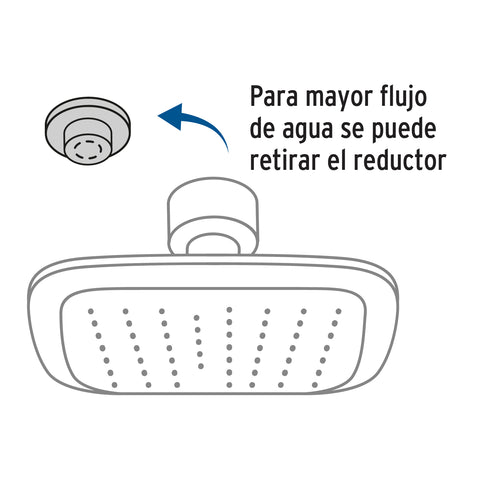 Regadera cuadrada 3-3/4' brazo y chapetón, negro, BASIC | R-401M | 48420