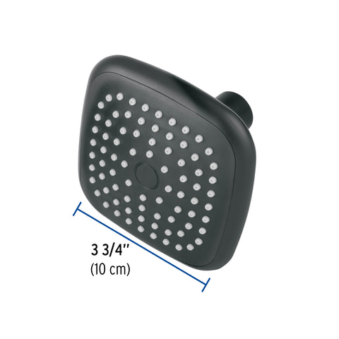 Regadera cuadrada de ABS 3-3/4' sin brazo, negro, BASIC | R-401SM | 48421