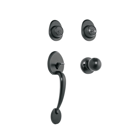 Jaladera y perilla, Lugo llave-llave, negro, HERMEX | CEP-62PJ | 48436