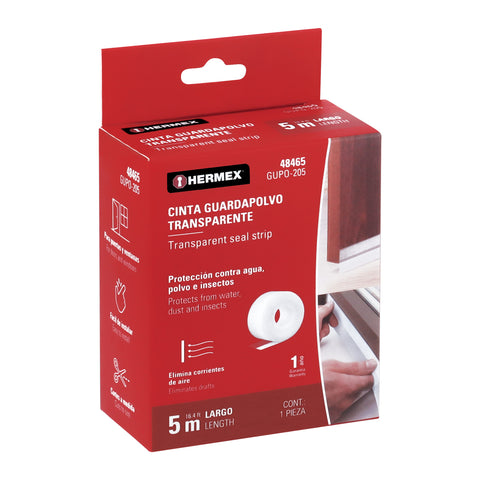 Cinta guardapolvo 5 m x 45 mm, transparente, HERMEX | GUPO-205 | 48465