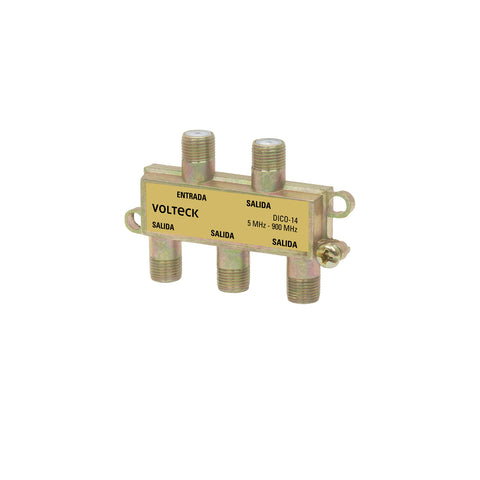 Divisor coaxial de 1 entrada y 4 salidas, Volteck | DICO-14 | 48477