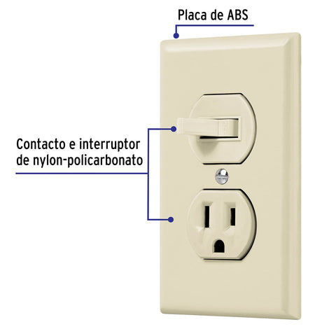 Placa armada interruptor y contacto, línea Standard, marfil | PA-COAP-S | 48489
