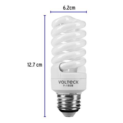 Pack de 4 lámparas espiral mini T2 15 W luz de día, en caja | F-15EMX4 | 48509