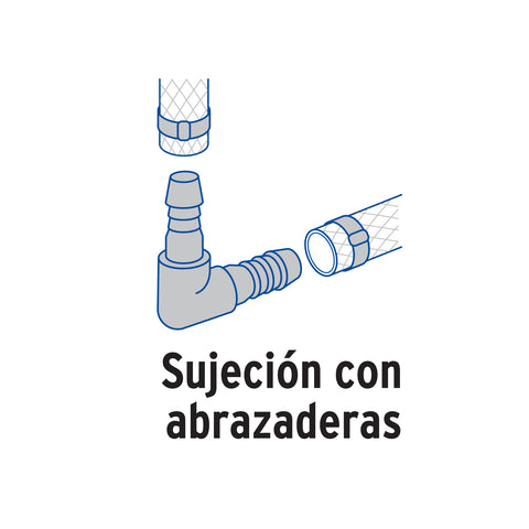 Codo 90° inserción de 3/8' de polipropileno, FOSET | CM-561 | 48561