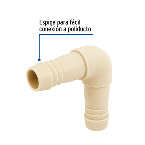 Codo 90° inserción de 1' de polipropileno, FOSET | CM-564 | 48564