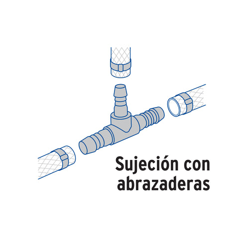 Tee inserción 3/8' de polipropileno, FOSET | CM-761 | 48568