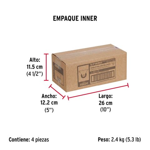 Rodaja hule 3', placa fija con balero, carga 60 kg, FIERO | RO-114 | 48600