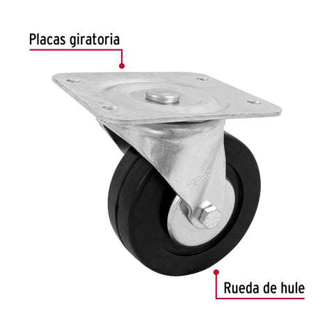 Rodaja hule 6', placa giratoria c/balero, carga 150kg, FIERO | RO-1220 | 48616