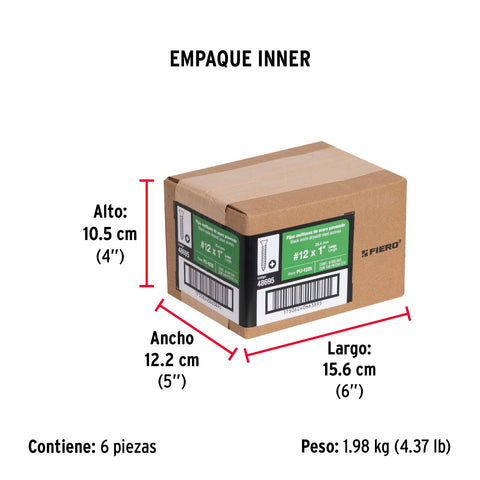 Bolsa con 100 pijas #12 x 1' multiusos, FIERO | PIJ-1225 | 48695