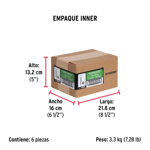 Bolsa con 100 pijas #12 x 1-3/4' multiusos, FIERO | PIJ-1244 | 48698