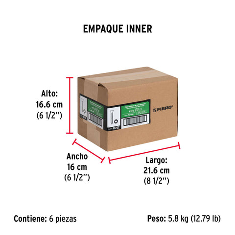 Bolsa con 100 pijas #12 x 3-1/2' multiusos, FIERO | PIJ-1289 | 48702