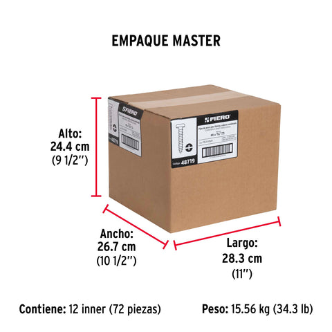 Bolsa con 200 pijas para lámina, #6 x 5/8', FIERO | PILA-6X5/8 | 48719
