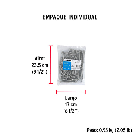 Bolsa con 100 pijas para lámina, #12 x 3', FIERO | PILA-12X3 | 48732