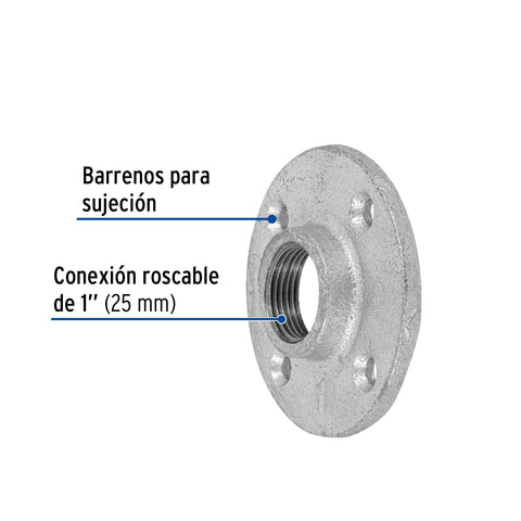 Brida de acero galvanizado de 1', FOSET | CG-603 | 48739