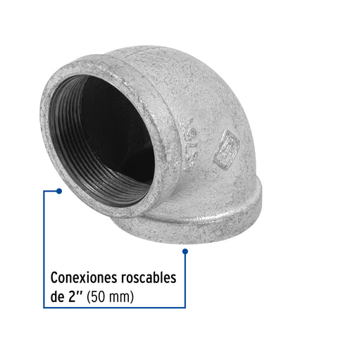 Codo 90° acero galvanizado de 2', FOSET | CG-506 | 48751
