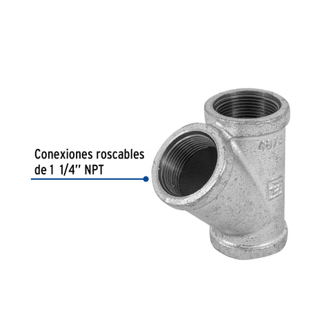 Yee sencilla 1-1/4' acero galvanizado, FOSET | CG-804 | 48758
