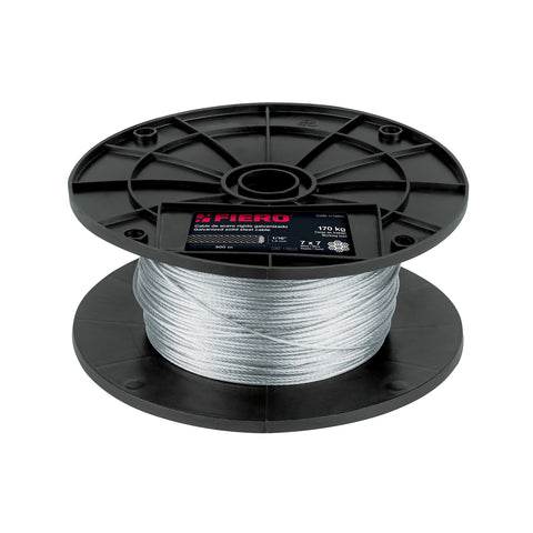 Metro de cable rígido 1/16' de acero 7x7 hilos, 300 m, FIERO | CAB-1/16R3 | 48795