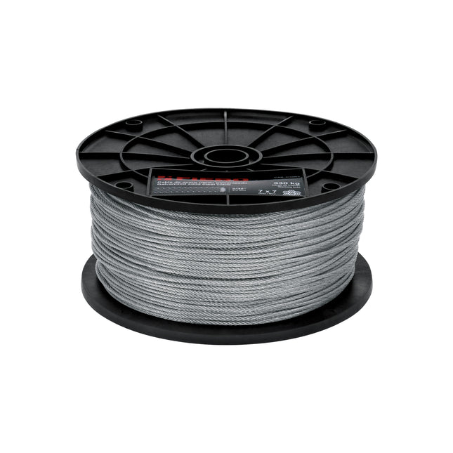 Metro de cable rígido 3/32' de acero 7x7 hilos, 300 m, FIERO (CAB-3/32R3)
