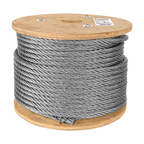 Metro de cable rígido 1/2' de acero 7x7 hilos, 75 m, FIERO | CAB-1/2R | 48815