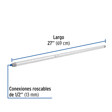 Niple de acero galvanizado 1/2 x 27', FOSET | CG-423 | 48822