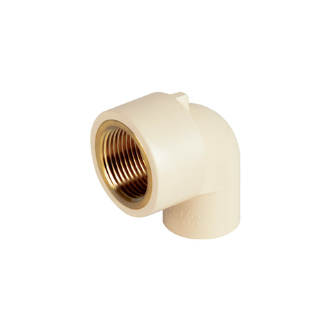 Codo 90° de CPVC con inserto latón 3/4', FOSET | CPVC-502 | 48910