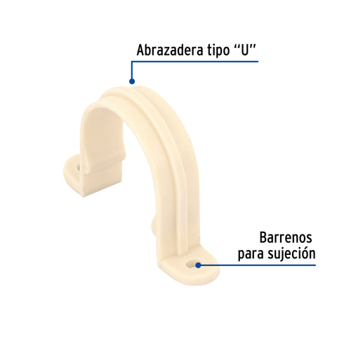 Abrazadera tipo 'U' de CPVC de 1', FOSET | CPVC-403 | 48919