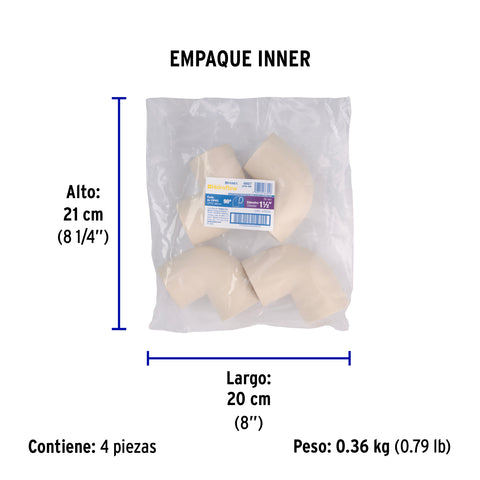 Codo 90° de CPVC de 1-1/2', FOSET | CPVC-565 | 48927