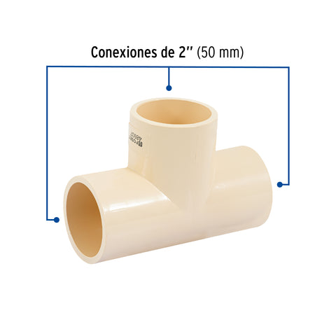 Tee sencilla de CPVC de 2', FOSET | CPVC-766 | 48937