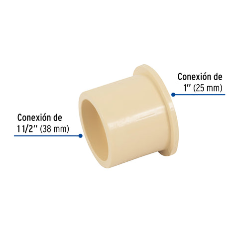Reducción bushing de CPVC 1-1/2' x 1', FOSET | CPVC-239 | 48943
