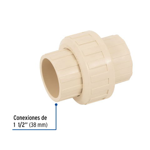 Tuerca unión lisa de CPVC 1-1/2', FOSET | CPVC-975 | 48951