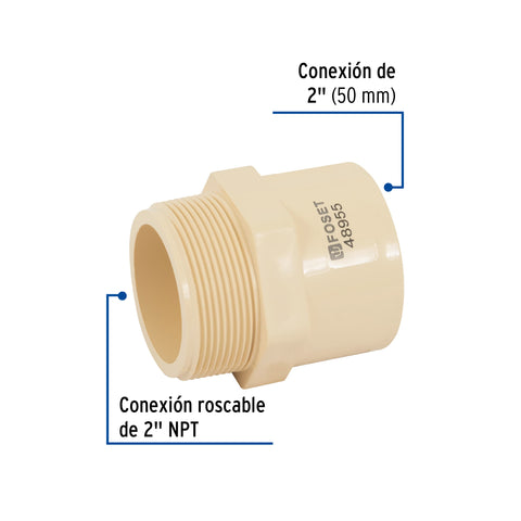 Conector macho CPVC 2', FOSET | CPVC-616 | 48955