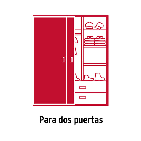 Sistema corredizo doble para riel superior de clóset, HERMEX | SC-02 | 48971