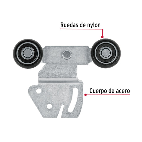 Sistema corredizo doble para riel superior de clóset, HERMEX | SC-02 | 48971