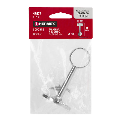 Soporte central para tubo redondo de clóset, HERMEX | STR-3 | 48976