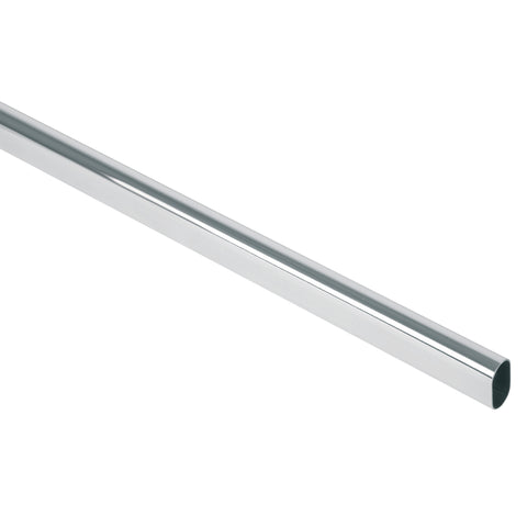 Tubo ovalado para clóset, 3.0 m, acero cromado, HERMEX | TO-530 | 48977
