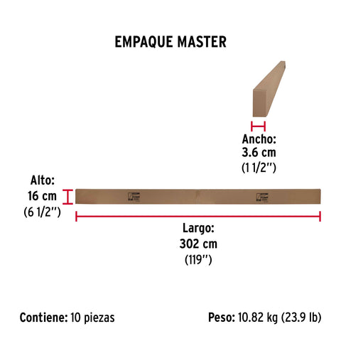 Tubo ovalado para clóset, 3.0 m, acero cromado, HERMEX | TO-530 | 48977