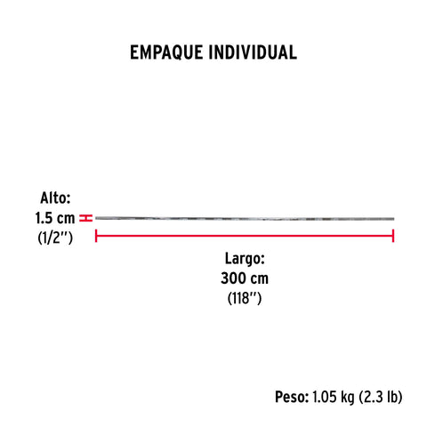 Tubo ovalado para clóset, 3.0 m, acero cromado, HERMEX | TO-530 | 48977