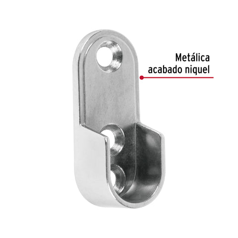 Brida niquelada para tubo ovalado de clóset, HERMEX | BTO-5 | 48978