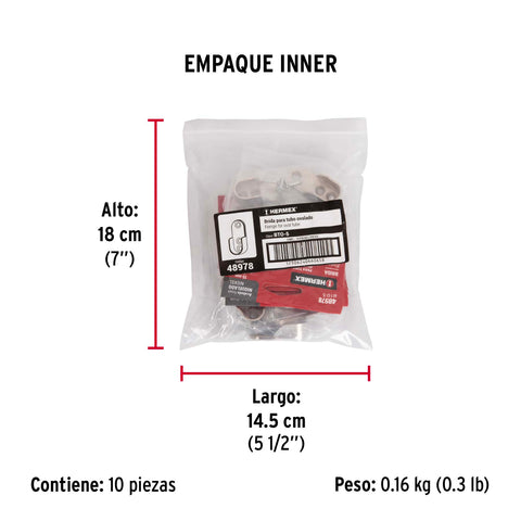 Brida niquelada para tubo ovalado de clóset, HERMEX | BTO-5 | 48978
