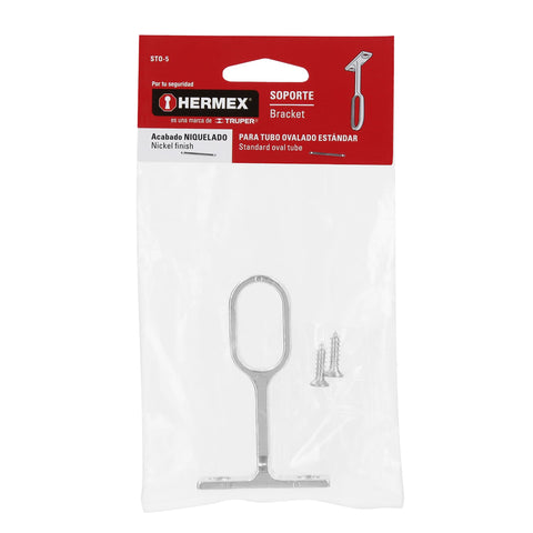 Soporte central para tubo ovalado de clóset, HERMEX | STO-5 | 48979