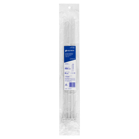 Bolsa con 10 cinchos plásticos 175 lb, 450x9 mm, naturales | CIN-17545 | 48985