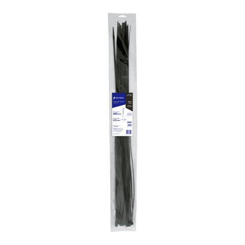 Bolsa con 25 cinchos plásticos 50 lb, 600x4.5 mm, negros | CIN-5060N | 48989